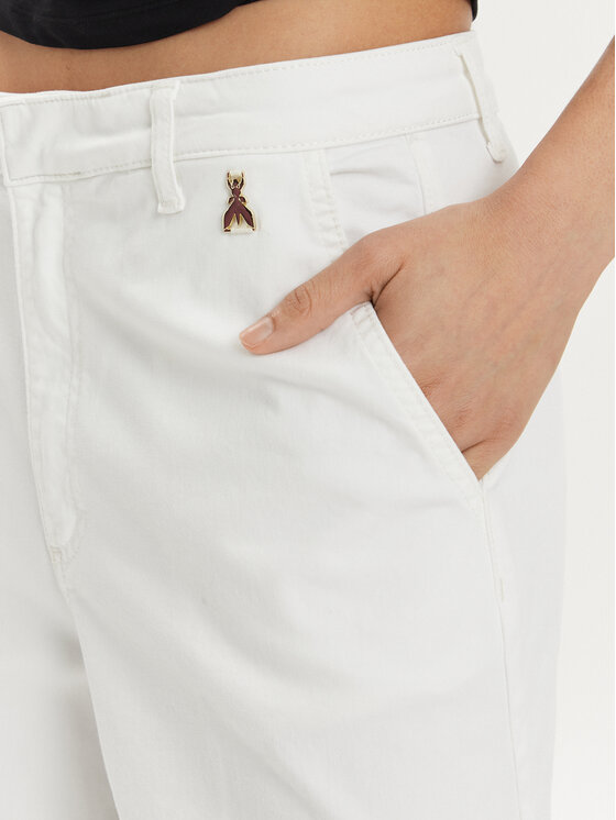 Patrizia Pepe Patrizia Pepe Παντελόνι υφασμάτινο 2P1577/D076-W146 Λευκό Relaxed Fit