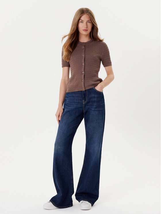 Tommy Hilfiger Tommy Hilfiger Kardigan WW0WW45707 Smeđa Slim Fit