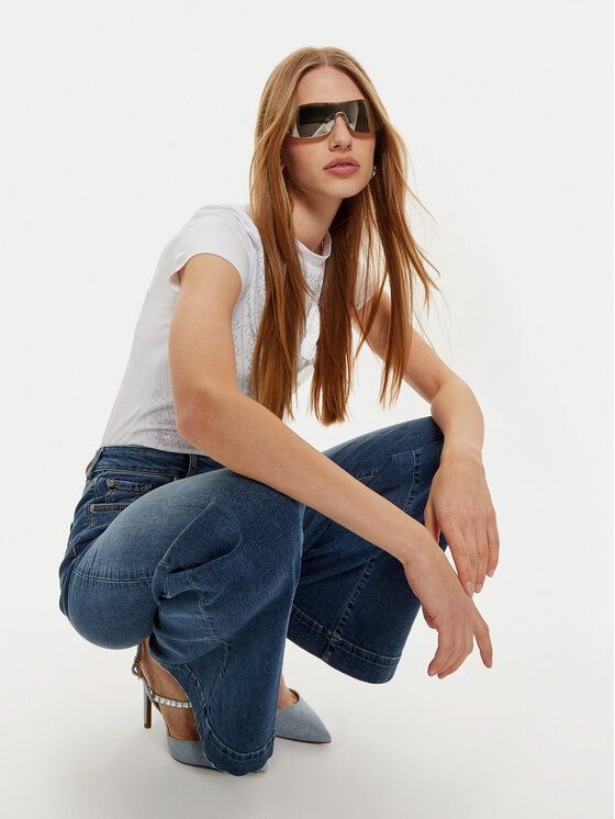 Guess Guess T-Shirt W4BI26 J1314 Bílá Slim Fit