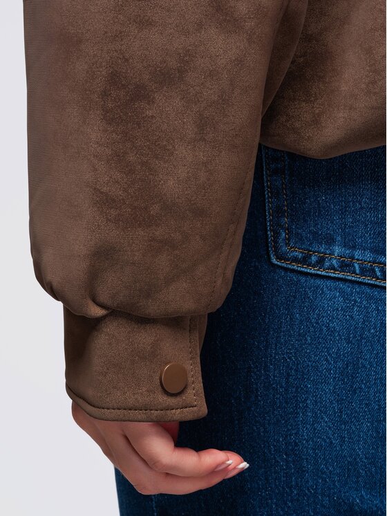 Ombre Ombre Kurtka zimowa OW-JT-E0009 Brązowy Relaxed Fit