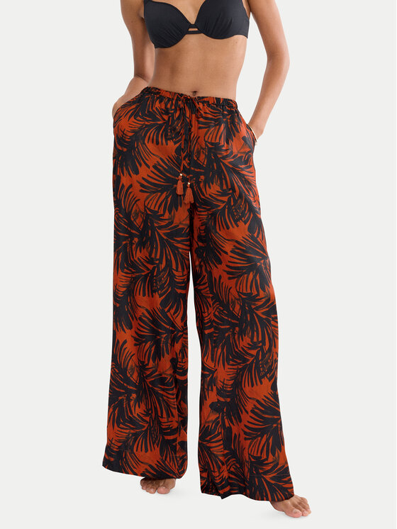 Triumph Triumph Hlače iz tkanine Summer 10227246 Rjava Wide Leg