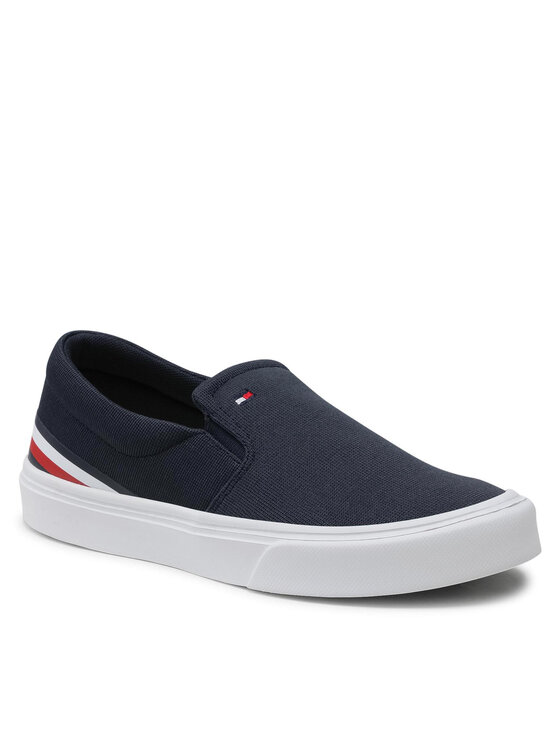 Tommy Hilfiger Tommy Hilfiger Tenis superge Lightweight Stripes Slip On FM0FM03613 Mornarsko modra