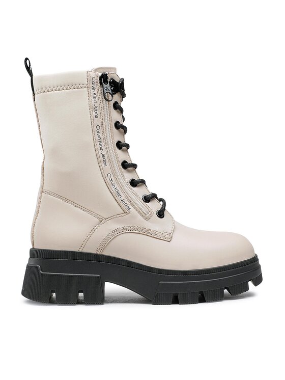 Calvin Klein Jeans Calvin Klein Jeans Μποτάκια Chunky Combat Laceup Zip YW0YW00740 Μπεζ