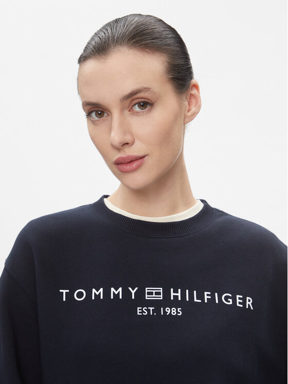 Tommy Hilfiger Tommy Hilfiger Mikina Logo WW0WW39791 Modrá Regular Fit