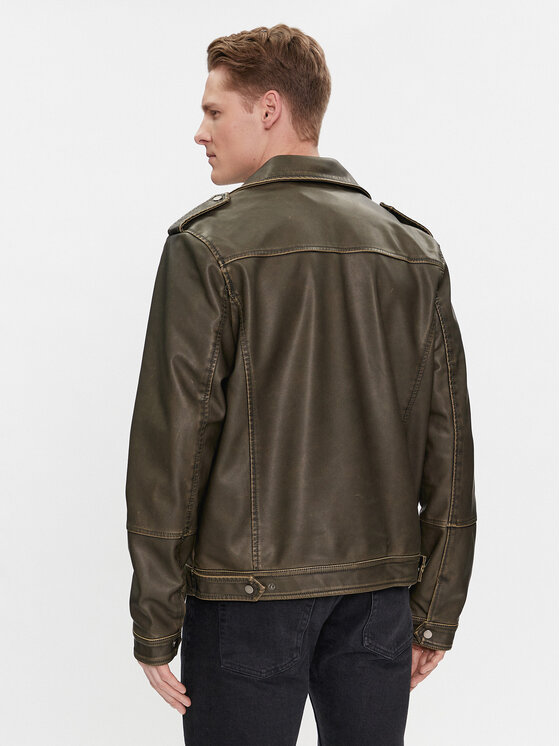 Brave Soul Brave Soul Jakna iz umetnega usnja MJK-CONEYKHAKI Khaki Straight Fit