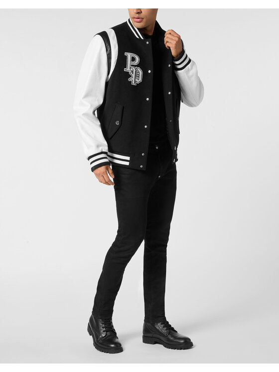PHILIPP PLEIN PHILIPP PLEIN Kurtka bomber 25611 Czarny Regular Fit