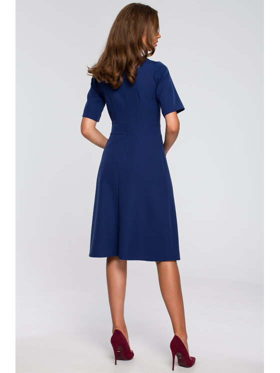 Stylove Stylove Sukienka koktajlowa S240 Granatowy Regular Fit