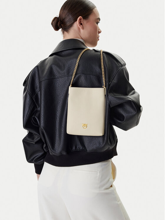 PINKO Geantă Flat Satchel AI 25-26 PCPL 105352 A0QO Écru