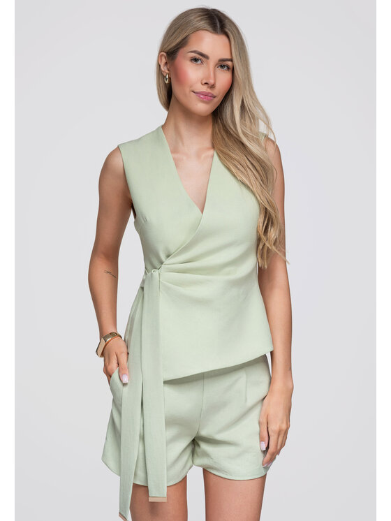 Ombre Ombre Marynarka OW-BL-E0004 Zielony Slim Fit