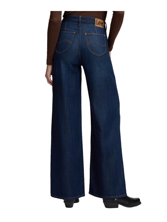 Lee Lee Jeansy 112385903 Granatowy Wide Leg