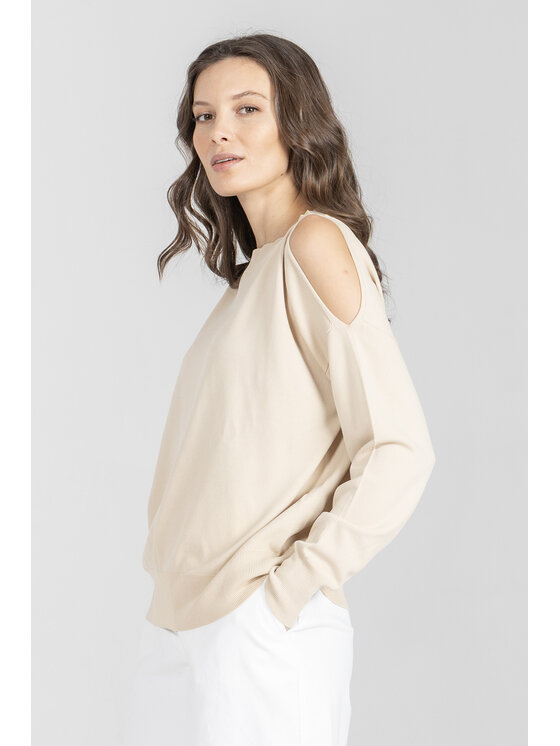 Deni Cler Milano Deni Cler Milano Sweter T-DC-S418-F2-20-12-1 Beżowy Regular Fit