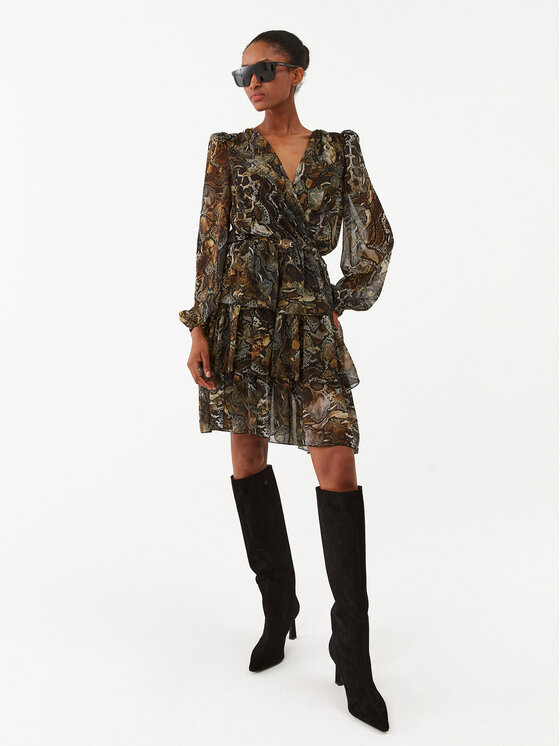 Just Cavalli Just Cavalli Abito da cocktail 75PAO932 Marrone Regular Fit