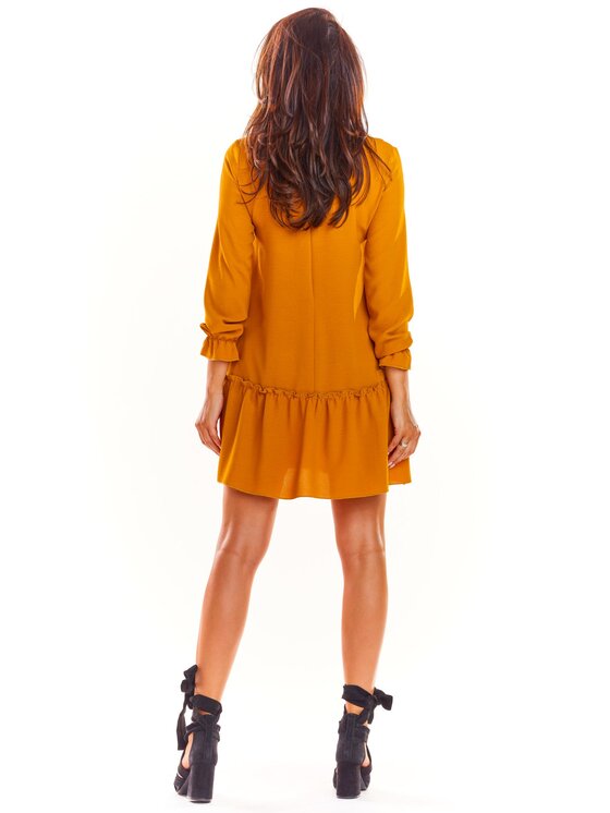 Awama Awama Vestito da giorno A310 Marrone Basic Fit