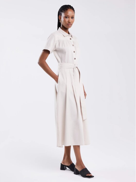 BIG STAR BIG STAR Sukienka letnia OKIRE_800_340 Beżowy Classic Fit
