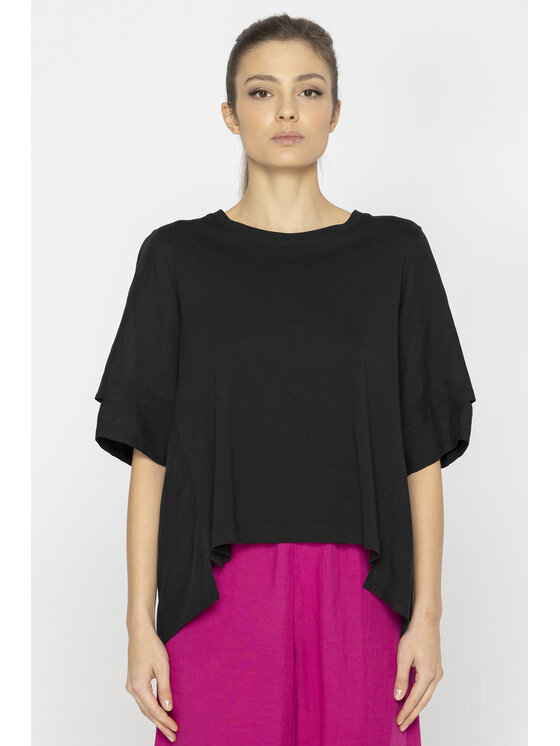 Deni Cler Milano Deni Cler Milano Bluzka T-DC-T206-E2-10-90-1 Czarny Oversize