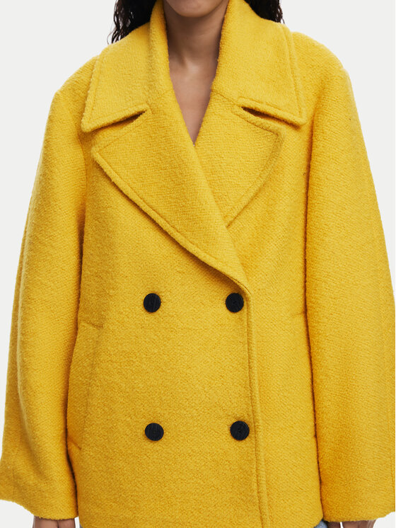 Desigual Desigual Cappotto di lana Shortcolor 25WWEW11 Giallo Regular Fit