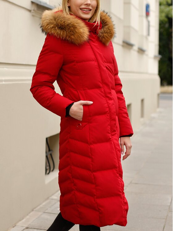 Perso Perso Vatovaná bunda BLH919021FX Červená Regular Fit
