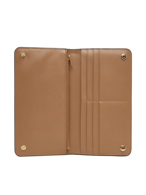 Calvin Klein Calvin Klein Denarnica Foil Logo Passport Longfold LV04F1205G Črna