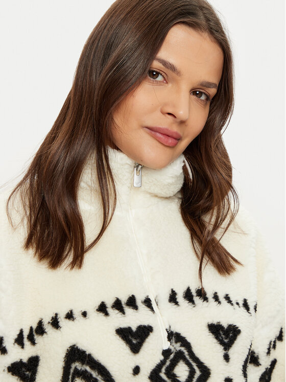 Roxy Roxy Fleecejacke Treasure Soul ERJPF03178 Écru Relaxed Fit