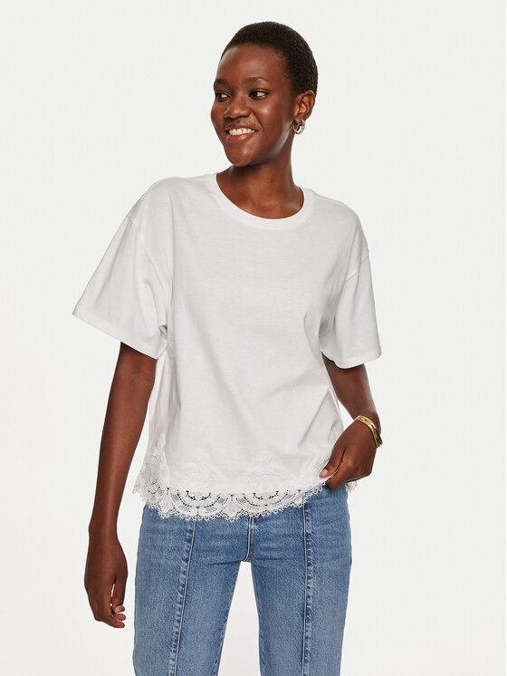 TWINSET TWINSET Majica 242TP2510 Bela Loose Fit