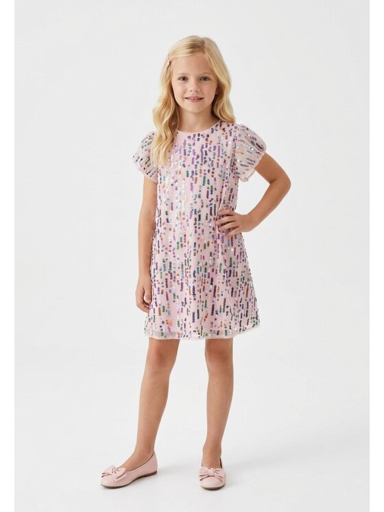 minoti minoti Sukienka elegancka 32DRESS155 Różowy Regular Fit