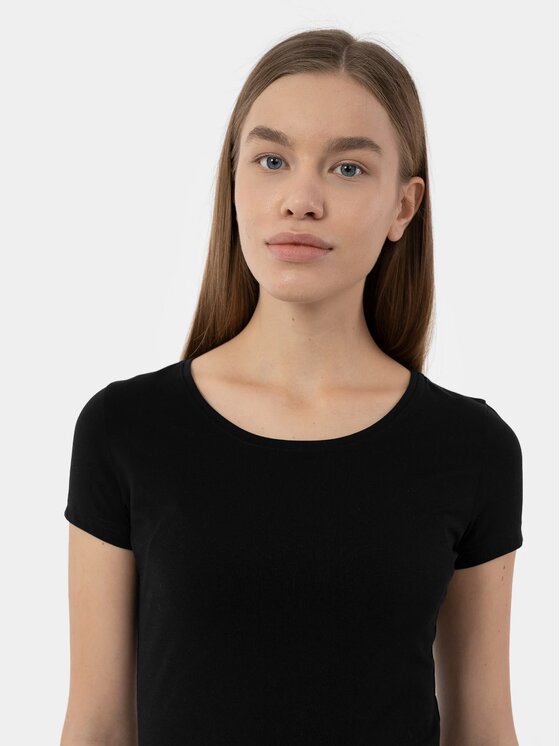 4F 4F T-Shirt 4FMM00TTSHF731-20S Czarny Regular Fit
