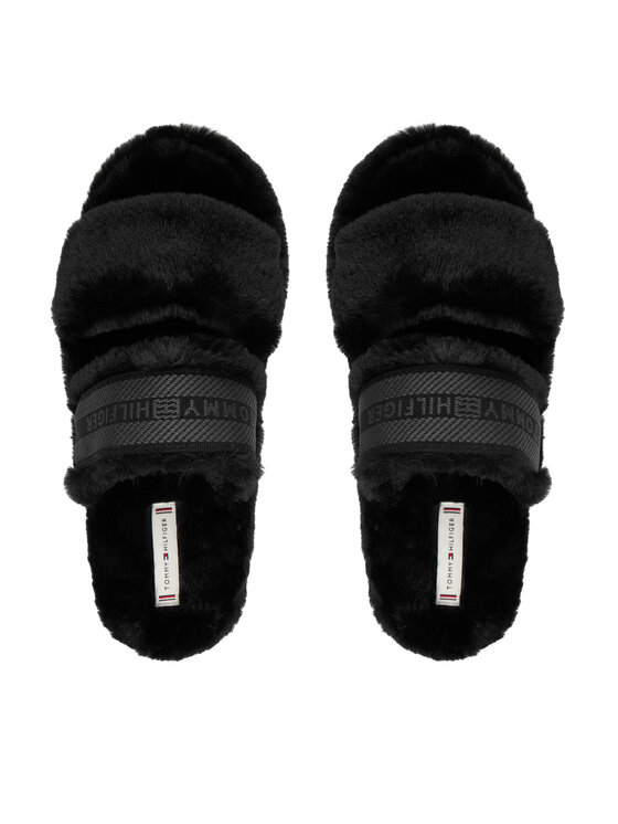 Tommy Hilfiger Tommy Hilfiger Copati Hilfiger Fur Slipper FW0FW08854 Črna