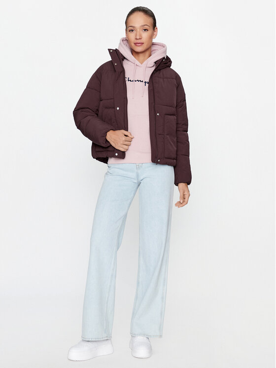 Champion Champion Prehodna jakna Hooded Jacket 116921 Rjava Custom Fit