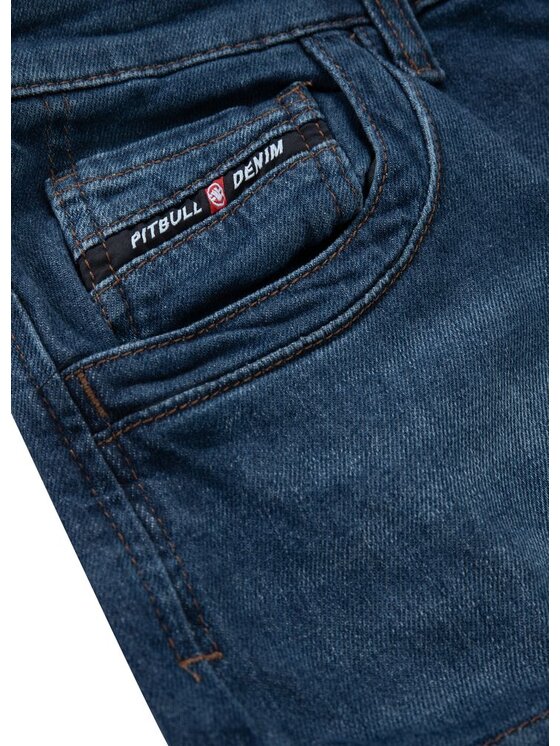 PITBULL PITBULL Szorty jeansowe Navy Wash Longspur Granatowy Regular Fit