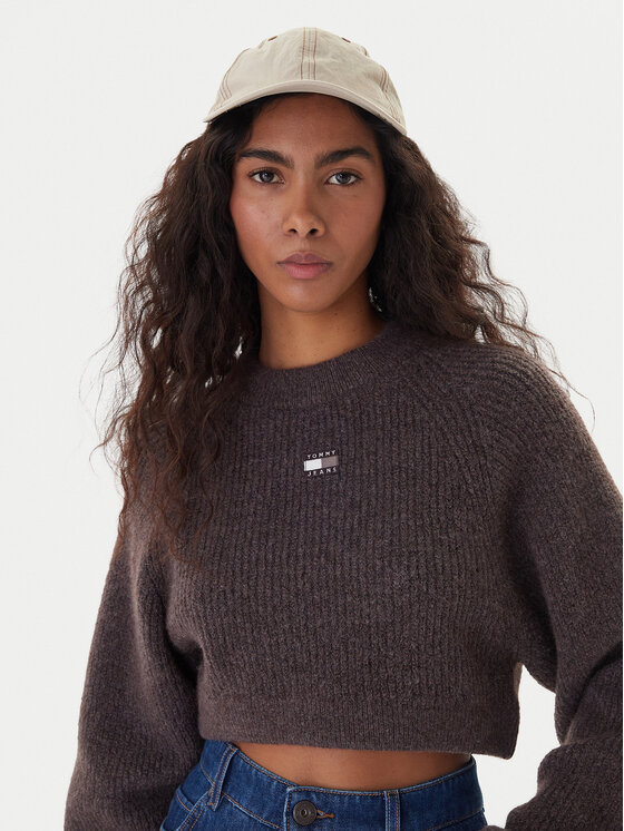 Tommy Jeans Tommy Jeans Пуловер Badge DW0DW22024 Кафяв Regular Fit