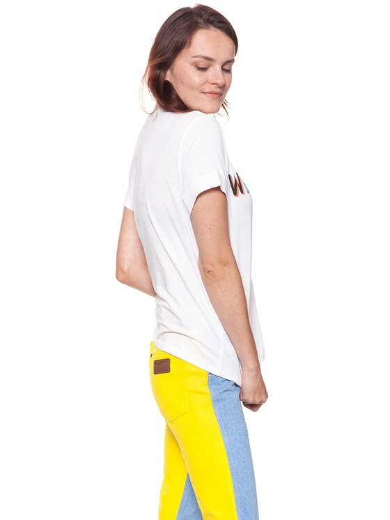 Wrangler Wrangler T-Shirt T-SHIRTS 80'S TEE Biały Regular Fit