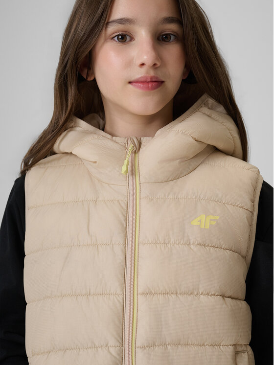 4F 4F Kamizelka OUTERWEAR Beżowy Regular Fit