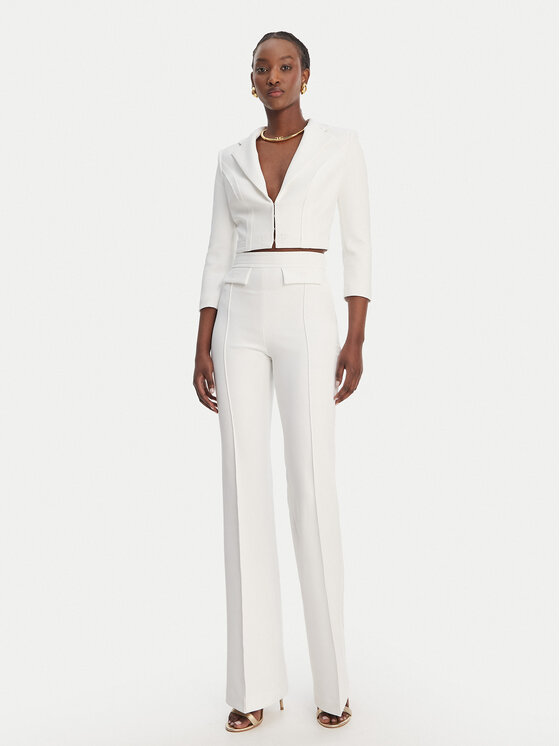 Elisabetta Franchi Elisabetta Franchi Riidest püksid PA-171-61E2-V320 Valge Regular Fit