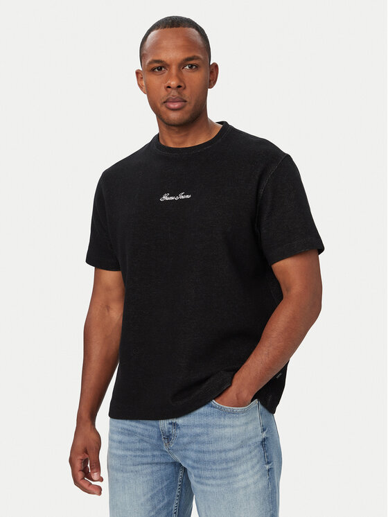 Guess Jeans Tricou M6YP09 K4177 Negru Regular Fit