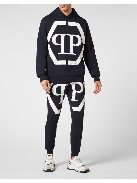 PHILIPP PLEIN PHILIPP PLEIN Mikina 459 Modrá Regular Fit
