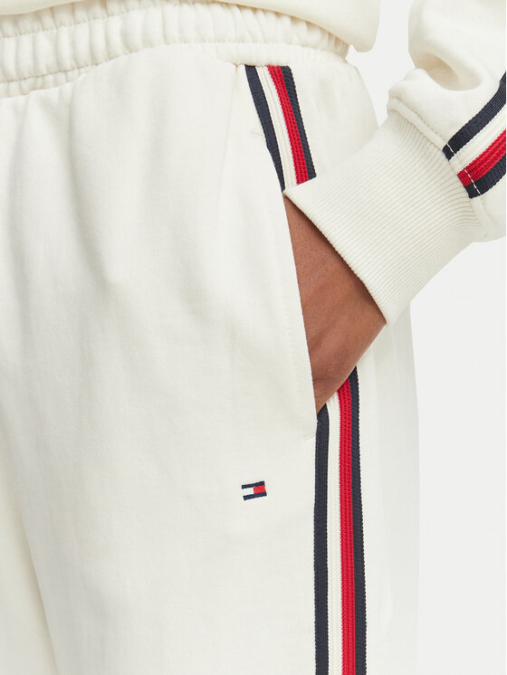 Tommy Hilfiger Tommy Hilfiger Παντελόνι φόρμας UW0UW06628 Κρεμ Wide Leg