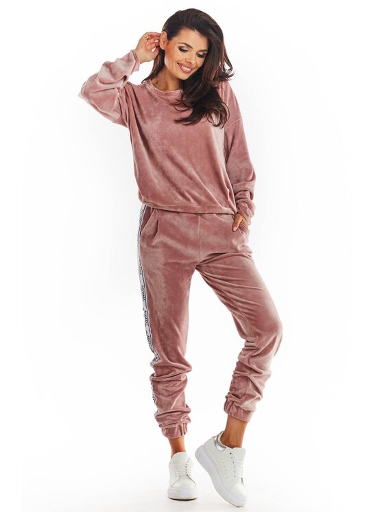 Awama Awama Bluza A374 Różowy Basic Fit