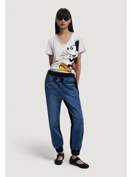 Desigual Desigual T-Shirt TS_MICKEY JOKER Γκρι Shirt Fit