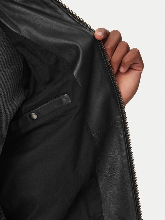 Aeronautica Militare Aeronautica Militare Μπουφάν δερμάτινο 261PN5053UPL00320 Μαύρο Regular Fit