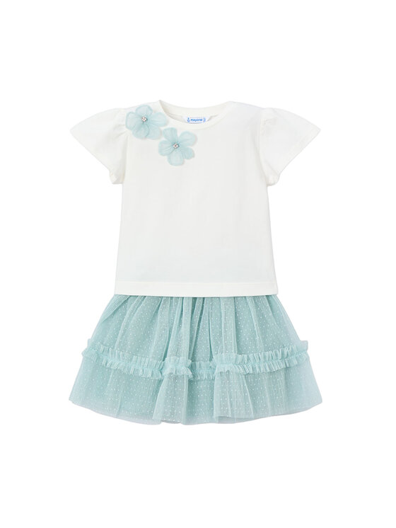 Mayoral Mayoral Komplekti kuuluvad t-särk ja seelik 3946 Valge Regular Fit