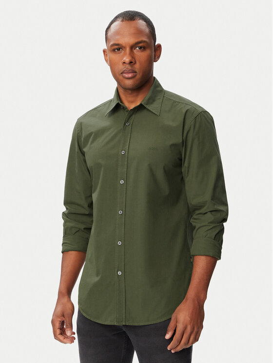 BOSS Cămașă Relegant_6_M 50518304 Verde închis Regular Fit