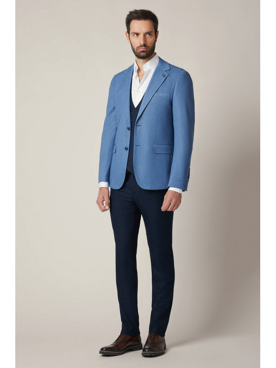 Lancerto Lancerto Marynarka Varallo MA131225000012 Niebieski Slim Fit