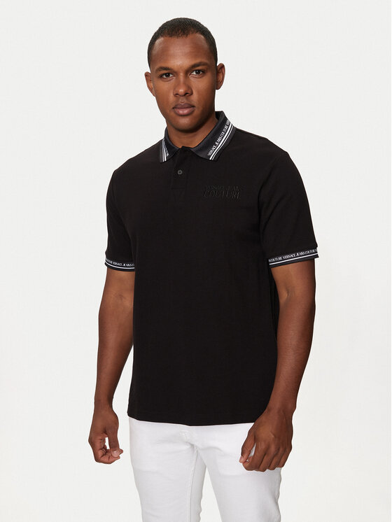 Versace Jeans Couture Polokošeľa 76GAGT09 Čierna Regular Fit