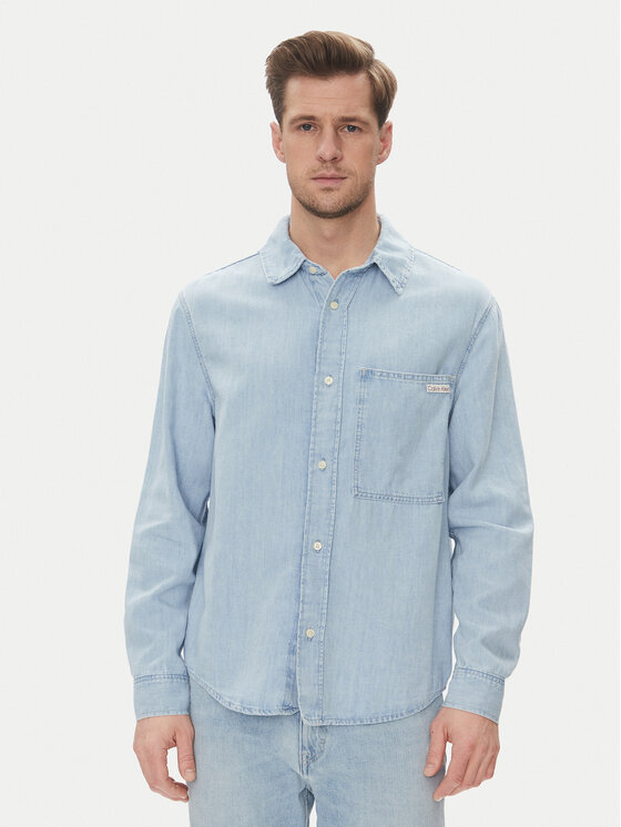 Calvin Klein Jeans džínsová košeľa J30J327508 Modrá Regular Fit