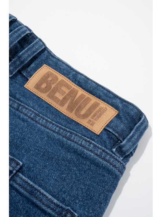 BENU BENU Spodnie skórzane Skórzane Brązowy Custom Slim Fit