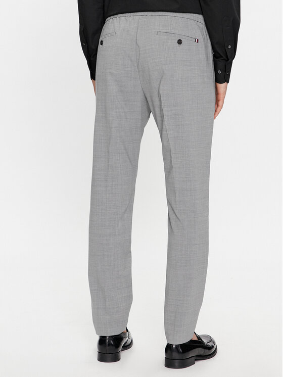 Tommy Hilfiger Tommy Hilfiger Текстилни панталони Dc Chelsea Po Travel Wool MW0MW33930 Сив Regular Fit