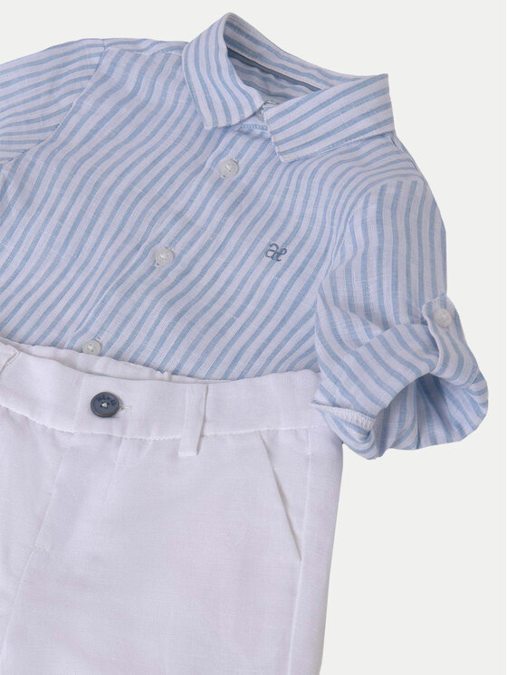 Abel & Lula Abel & Lula Set cămașă și șorturi din material textil 05252 Alb Regular Fit
