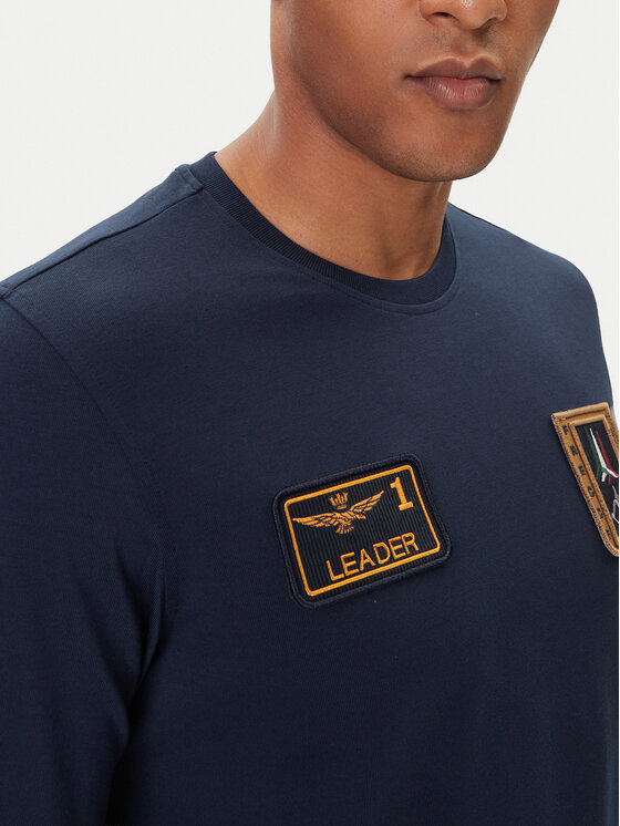 Aeronautica Militare Aeronautica Militare Pikkade varrukatega T-särk 252TS2488UJ00710 Tumesinine Regular Fit