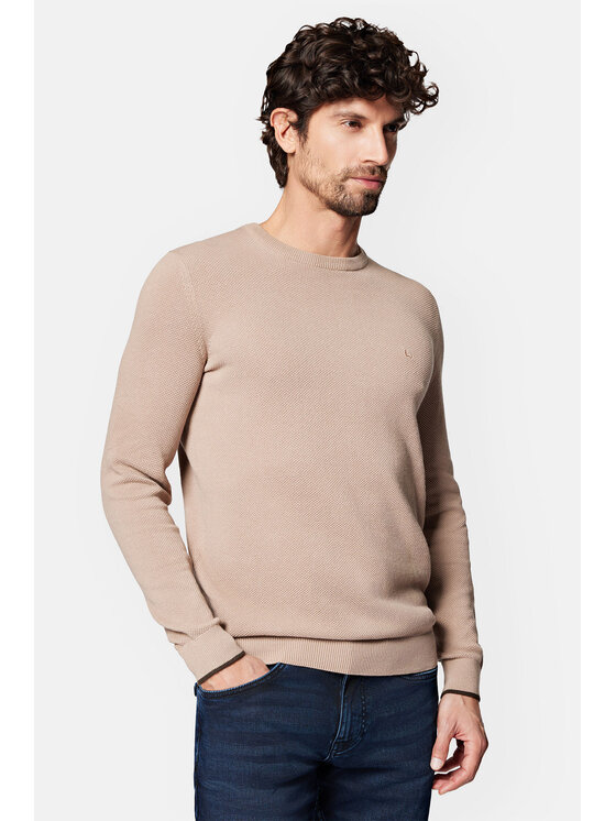 Lancerto Lancerto Sweter Clive SW073223000096 Beżowy Regular Fit