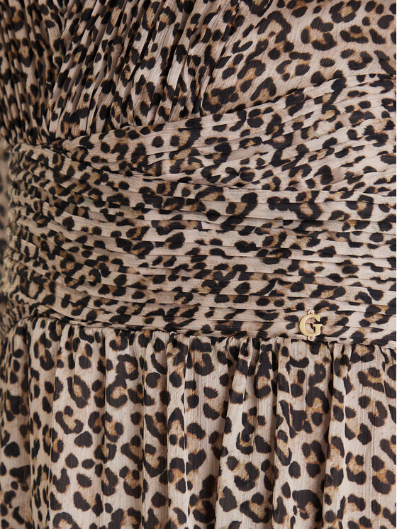 Guess Guess Koktejlové šaty W5YK20 WDW82 Béžová Regular Fit